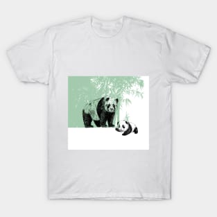 panda family print T-Shirt